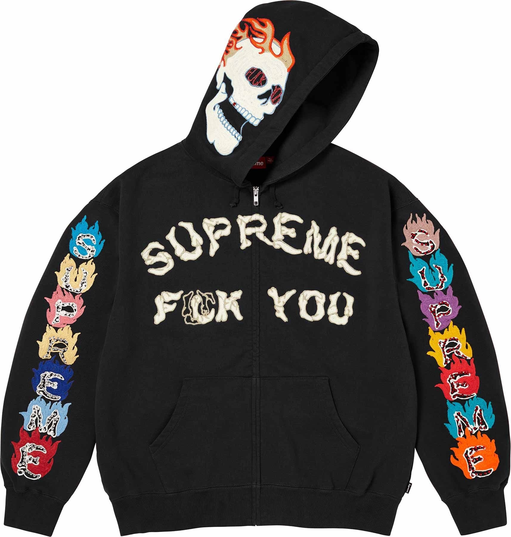 Fuck You Zip Up Hooded Sweatshirt view 3
